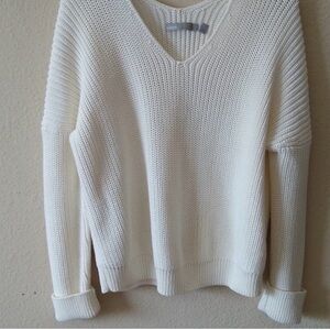 Vince Cream V-Neck Sweater
